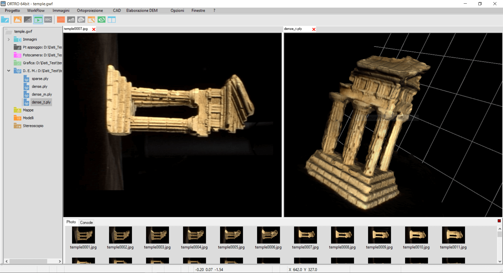 Misura su modello 3D con immagini omologhe