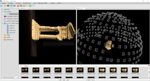 Projection centre reconstruction SFM