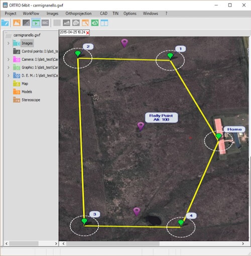 Plan photogrammetric flight drone